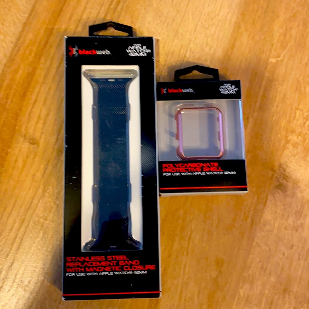 Black Web Apple Watch 42mmband and protective shell
